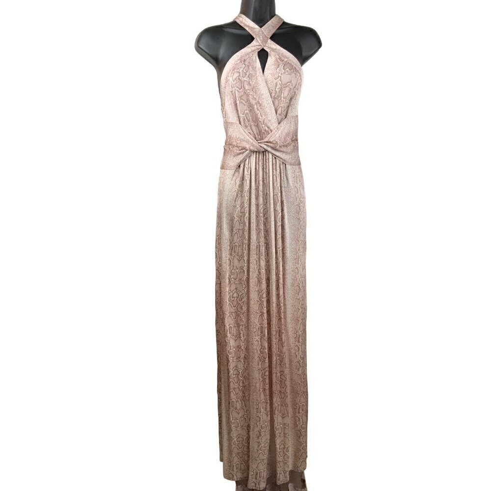 BCBG Max Azria vintage maxi dress python print women's L